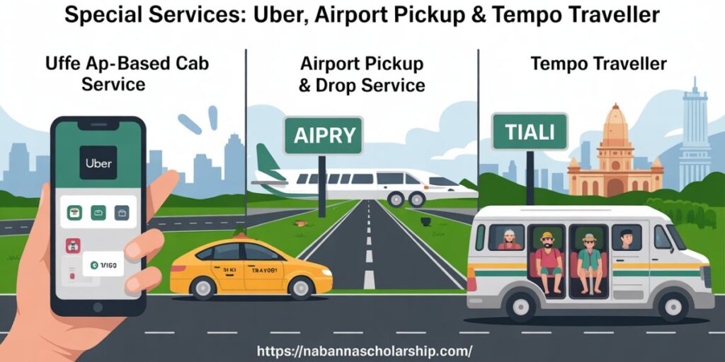 Special Services: Uber, Airport Pickup, and Tempo Traveller